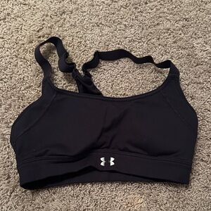 Under Armour Black Sports Bra with White Logo